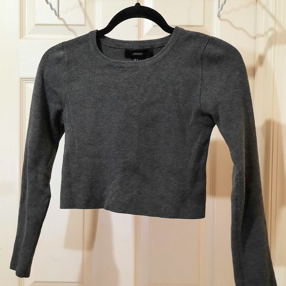 Grey Cropped Sweater